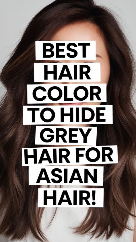 💇‍♀️ Finding the best hair color to hide grey hair for Asian hair is easy with these stunning shades! From natural black to warm chestnut brown, these colors blend beautifully with Asian hair textures, providing full coverage and a radiant shine. Achieve a youthful and fresh appearance with these expert-recommended shades! 🖤 #asiangreyhairfix #besthaircolors #hairtransformation #shinyhair #greycoversiontips Hair For Asian, Hide Grey Hair, Grey Hair Ideas, Hide Greys, The Best Hair Color, Rich Brunette, Best Hair Color, Perfect Hair Color, Soft Blonde