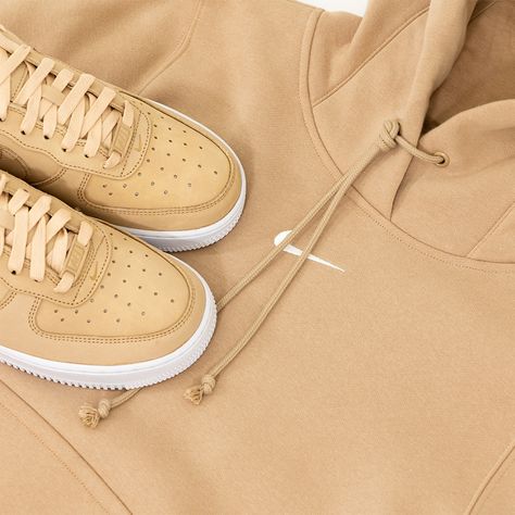 Beige Nike Air Force 1 Sporty Streetwear Sneakers, Tan Air Force Ones, Nike Air Force 1 Cream, Brown Nike Air Force 1 Lace-up With Cushioned Footbed, Nike Air Force 1 '07 Essential Beige, Air Force One Shoes, Fleece Outfit, Nike Tech Fleece, Nike Air Force Ones