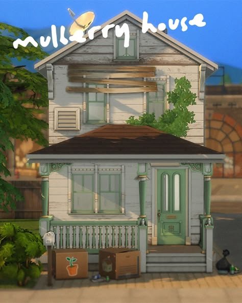 Sims 4 Alpha Cc House, Sims 4 Poor House Cc, Sims 4 Exterior Cc, Sims 4 Base Game House, Mulberry House, Mods Ts4, 90s House, 80s House, Starter House