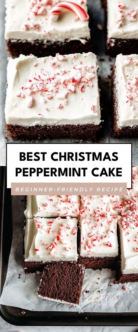 Chocolate Peppermint Loaf Cake, Christmas Cake Flavors, Peppermint Christmas Cake, Peppermint Mocha Cake, Easy Christmas Cake Designs, Peppermint Cake Recipe, Easy Christmas Cakes, Simple Syrup For Cakes, Peppermint Chocolate Cake