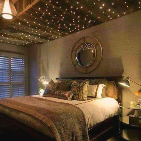 Cheap but Beautiful DIY Fairy Light Decor Idea for Every Room in the House Fairy Lights Ceiling, Fairy Light Decor, Romantic Bedroom Lighting, Boho Bedroom Diy, Vibey Room, Fairy Room, Fairy Lights Decor, Winter Bedroom, Romantic Bedroom Decor