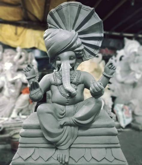 Eco Friendly Ganpati Murti, Shadu Mati Ganpati Murti Simple, Shadu Ganesh Murti, Clay Ganpati Murti, Ganesh Ji Murti Design, Shadu Mati Ganpati Murti, Mitti Ke Ganesh Ji, Ganesh Murti Clay, Ganesh Idol Clay