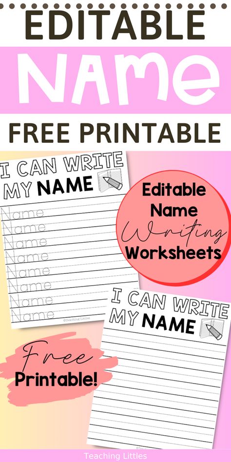 Are you searching for a delightful and educational activity to help your little one learn to write their name? Try this freebie! Learning How To Write Your Name, Free Name Practice Preschool Free Printable, Writing Names Preschool Free Printable, Editable Name Writing Practice Free, Free Editable Name Practice, Learning To Write Your Name, Learn To Write Name, Free Editable Name Tracing Worksheet, Learning To Write Name Preschool