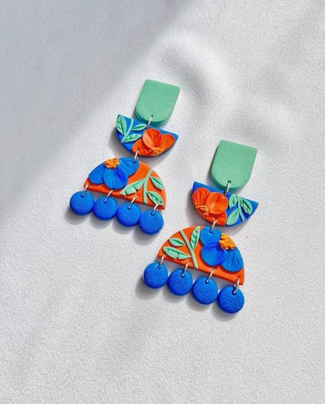 Clay Polymer Ideas, Fimo Clay Jewelry, Diy Earrings Easy, Craft Clay, Diy Earrings Polymer Clay, Polymer Clay Jewelry Tutorials, Handmade Clay Jewelry, Polymer Clay Jewelry Diy, Cute Polymer Clay