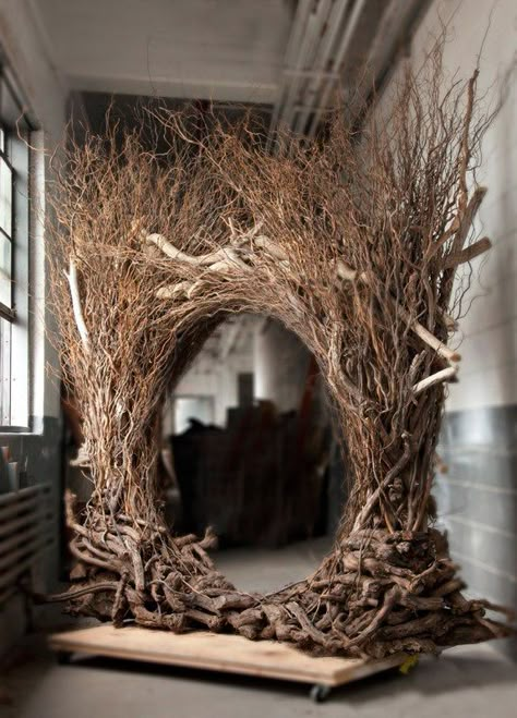 Twig Art, Earth Art, Deco Floral, Garden Art Diy, Rustic Gardens, Into The Woods, Art Installation, Land Art, Wood Sculpture