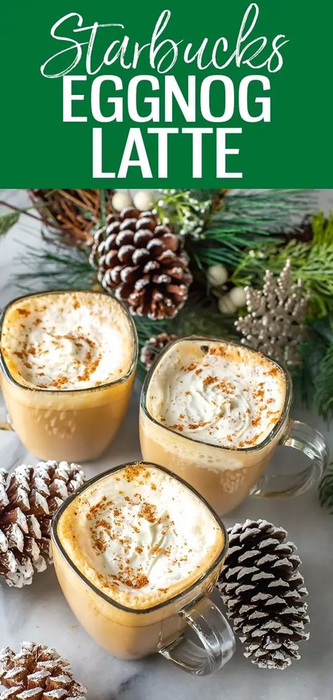 Eggnog Latte Recipe, Dairy Free Egg Nog, Eggnog Latte, Diy Starbucks, Nespresso Recipes, Homemade Eggnog, Seasonal Drinks, Egg Nog, Coffee Drink Recipes