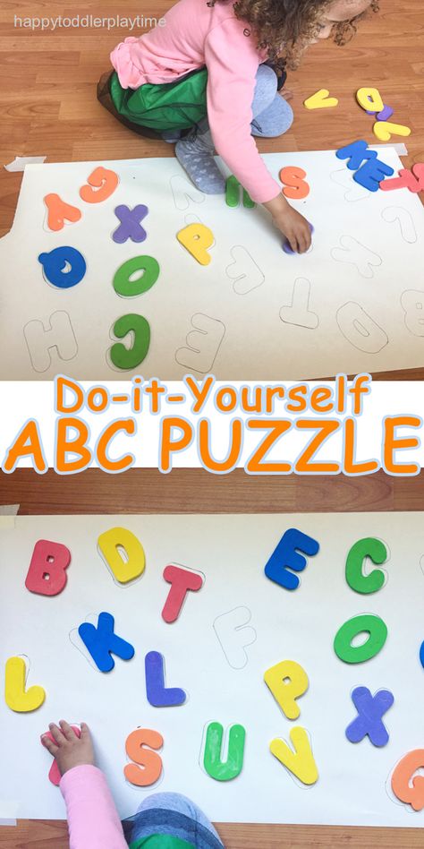 Puzzle Kindergarten, Letters Kindergarten, Alphabet For Toddlers, Abc Puzzle, Alphabet Puzzle, Puzzle Diy, Easy Toddler Activities, Foam Letters, Abc Activities