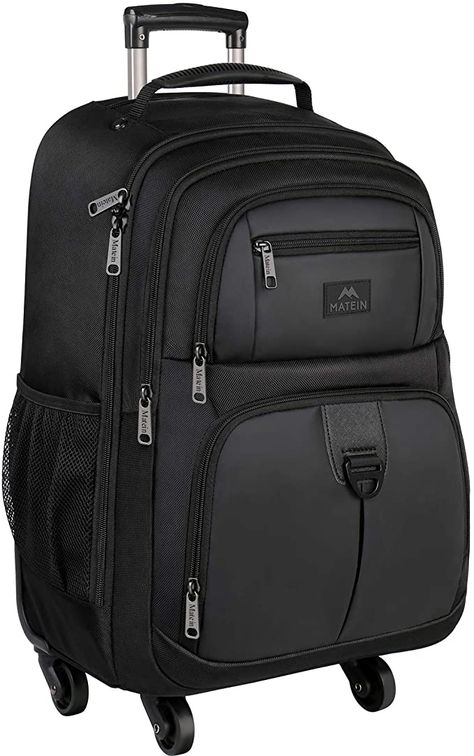 Amazon.com: Rolling Backpack for Travel, 4 Wheels Laptop Backpack for Women Men, Water Resistant Business Large Wheeled Backpacks Fits 15.6 Inch Notebook, MATEIN School Luggage Suitcase Bag with Pockets : Electronics Travel Backpack With Wheels, Roller Backpacks, Best Travel Bags, Laptop Travel Bag, Packing Luggage, Travel Laptop Backpack, Rolling Backpack, Backpack With Wheels, Suitcase Bag