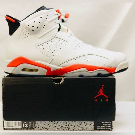 New Never Worn - Original Box Nike Air Jordan 6 Retro ‘Infrared’ Pack White - Size 13 In 1991 The Air Jordan 6 Released In Five Original Colorways, With Two Variations, An All-White And An All-Black, Utilizing Nike’s Famous ‘Infrared’ Color. The Highly-Coveted Air Jordan 6 Retro ‘White Infrared’ Saw Its First Retro In 2010, And Again In 2014 To Commemorate The 23rd Anniversary Of The Shoe’s Initial Release Date. The Design Features A White Perforated Upper In Smooth Leather With Infrared Accents 23rd Anniversary, Air Jordan 6 Retro, Nike Air Jordan 6, Jordan Sneaker, Jordan 6 Retro, Air Jordan 6, Jordan 6, Jordans For Men, Jordan Shoes