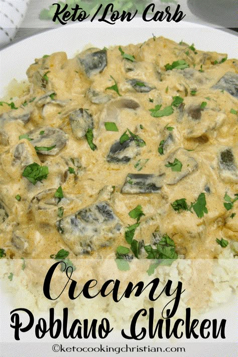 Creamy Poblano Chicken, Poblano Recipes, Poblano Chicken, Poblano Peppers Recipes, Poblano Pepper, Fitness Friends, Chicken Keto, Poblano Peppers, Carb Dinner