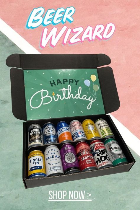 Beer Wizard Birthday Dozen Shop Now Beer Birthday Gifts, Acorn Gifts, Beer Basket, Beer Box, Christmas Beer, Beer Gift, Beer Birthday, Gifts For Beer Lovers, Best Craft