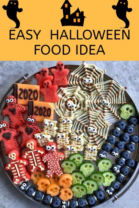 Halloween Watermelon Ideas, Halloween Cucumber Ideas, Cucumber Skulls, Pretzel Mummies, Pretzel Spiderwebs, Watermelon Halloween, Halloween Food For Kids, Halloween Watermelon, Christmas Song Trivia