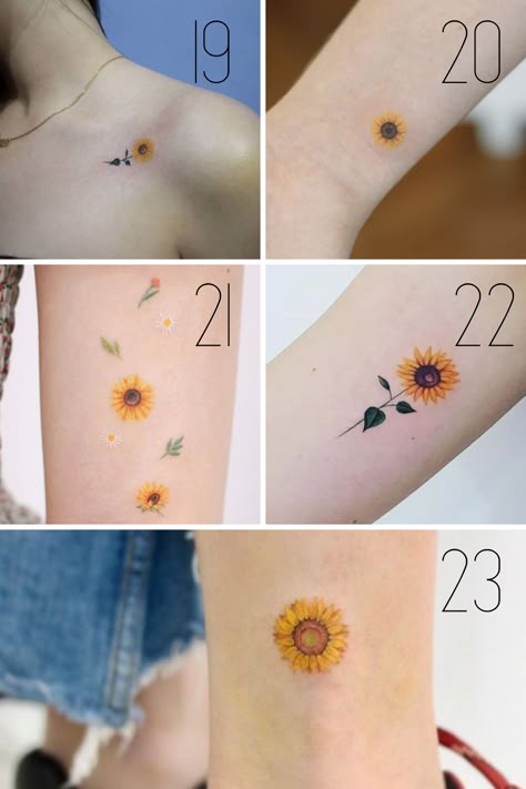 Little Sunflower Tattoo, Tiny Sunflower Tattoo, Dainty Sunflower Tattoo, Small Sunflower Tattoos, Girasoles Tattoo, Small Sunflower Tattoo, Simbols Tattoo, Sunflower Tattoo Meaning, Sunflower Tattoo Simple