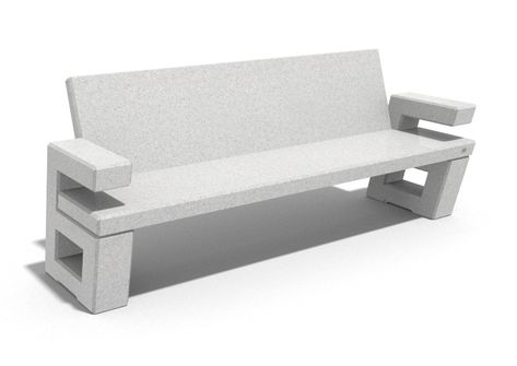 Bench | Concrete bench with backrest - Model 252 | Encho Enchev-ETE | Street bench | Park and garden bench | Outdoor furniture Bench Concrete, Park Bench Design, Concrete Outdoor Furniture, Street Bench, Bench With Backrest, Garden Furniture Design, Temple Design For Home, Concrete Fence, Concrete Bench