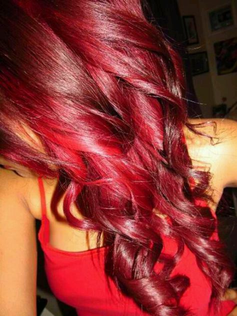 Bright red hair I love this so much! I will be attempting this tonight I think :) Best Red Hair Dye, Bright Red Hair Dye, Vibrant Red Hair, Red Curly Hair, Colourful Hair, Dyed Red Hair, Bright Red Hair, School Hair, Haircut And Color