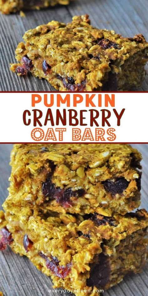 Oatmeal bars with cranberry and pumpkin with Pinterest overlay. Pumpkin Cranberry Baked Oatmeal, Oatmeal Pumpkin Breakfast Bars, Pumpkin Seed Oat Bars, Keto Pumpkin Breakfast Bars, Maple Pumpkin Oatmeal Breakfast Bars, Pumpkin Oatmeal Bars Easy, Pumpkin Oat Breakfast Bars, Oatmeal Cranberry Breakfast Bars, Healthy Pumpkin Breakfast Bars