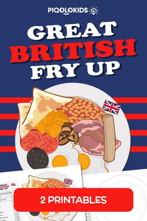 In this activity, your child will learn about one of the world's most famous breakfast meals, the Great British Fry Up. Your child will get to design their own version of this quintessentially British meal. #funprintables #artworksheets #creativeprintables English Fry Up, Printable Worksheets For Kids, British Culture, Quintessentially British, Breakfast Meals, Kids Worksheets Printables, Printables For Kids, Art Worksheets, Fun Printables