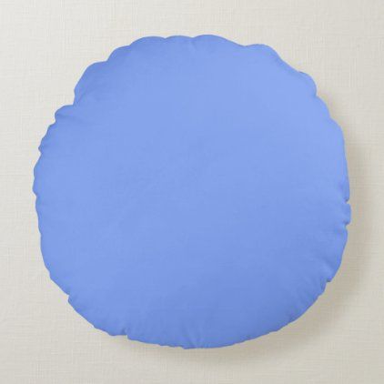 Cornflower Blue Round Throw Pillow