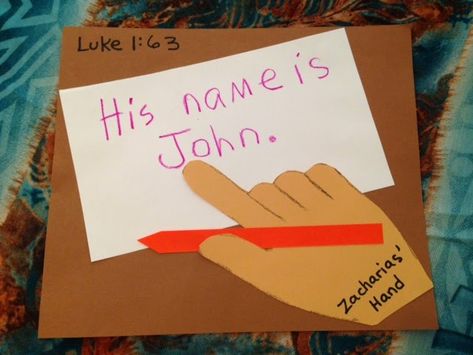 Children's Bible Lessons: Lesson - "His Name Is John" John The Baptist Birth Craft, His Name Is John Craft, Birth Of John The Baptist Craft, Childrens Ministry Crafts, Catholic Icing, Toddler Bible, The Books Of The Bible, Sunday School Projects