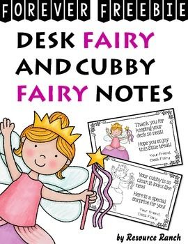 FREE Desk and Cubby Fairy NotesFairy notes are a fun way to encourage your students to keep their desk or cubby clean!In my class the fairy visits monthly (some teachers prefer weekly). When the students arrive those that have done a good job of keeping their things organized are excited to find a note from the fairy.I include either a small treat or item such as a fancy pencil or bookmark with my notes. Cubby Fairy Notes Free, Desk Fairy Classroom, Classroom Respect, Classroom Fairy, Desk Management, Third Grade Classroom Management, Teacher Rocks, Desk Fairy, Free Desk