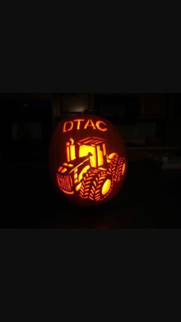 Tractor Pumpkin Carving Tractor, Monster Truck Pumpkin Carving, Tractor Pumpkin Carving, Tractor Pumpkin, Tattoos Architecture, Pumpkin Carving Tools, Animals Tattoos, Pumpkin Patterns, Disney Pumpkin Carving