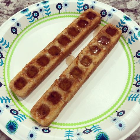 Baked Waffle Sticks Baked Waffle Sticks, No One Noticed, Waffle Sticks, Calorie Count, Waffle Cookies, Break Fast, Woo Hoo, Pampered Chef, Calorie Counting