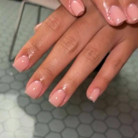 Super Short Clear Acrylic Nails, Short Realistic Acrylic Nails, Short Natural Set Nails, Short French Tip Overlay, Unhealthy Fingernails, Overlay On Real Nails, Nurse Short Nails, Extra Short Natural Nails, Pink Clear Acrylic Nails Short