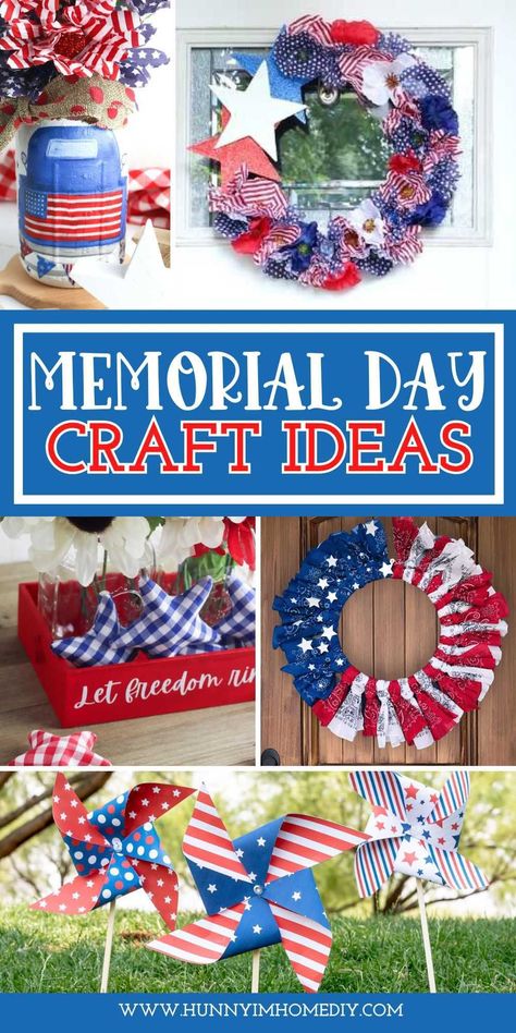 If you're looking for the best DIY crafts to make for Memorial Day, you have to check out all these patriotic projects! From farmhouse style home decor to wreaths to hang on your front porch, you'll find plenty of patriotic inspiration to add red, white, and blue to your house or party this summer. Memorial Day Crafts, Halloween Themed Desserts, Patriotic Crafts Diy, Patriotic Centerpieces, Poppy Craft, Patriotic Diy, Patriotic Projects, Spider Web Decoration, Easy Halloween Party