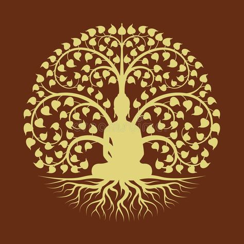 Gold buddha Meditate under Bodhi tree circle sign style vector design #Sponsored , #sponsored, #Bodhi, #tree, #Meditate, #Gold, #buddha Japanese Cherry Blossom Art, Bodhi Tree Art, Budha Art, Tree Circle, Buddha Painting Canvas, Gold Buddha, Buddha Art Drawing, Art Buddha, Buddha Wall Art