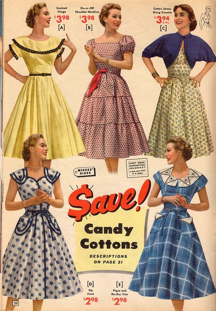 1953. "D", please, "D"! Though "E" isn't bad, either, and "C" is cute as can be. 50's Fashion, 1950 Fashion, 1950s Dresses, Fifties Fashion, Look Retro, Fashion 1950s, Vintage 1950s Dresses, Cotton Dress Summer, Retro Mode