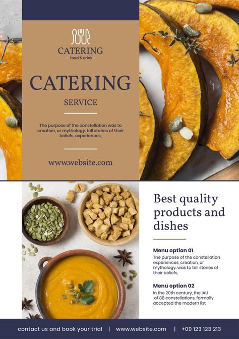 Catering Flyer Design, Catering Branding, Catering Dishes, Restaurant Ads, Healthy Catering, Catering Design, Restaurant Ad, Food Flyer Design, Food Flyer