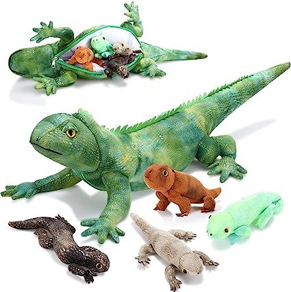 Lizard Plush, Baby Iguana, Big Lizard, Animal Birthday Cakes, Baby Inside, Colorful Baby, Big Plush, Gamer Pics, Sparkling Eyes