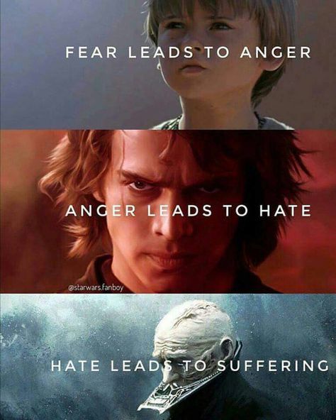 Fear leads to anger.... Star Wars Trivia, Sick Wallpapers, Fear Leads To Anger, Star Wars Meme, Anger Quotes, Funny Star Wars Memes, Anakin Vader, Star Wars Background, Star Wars Sith