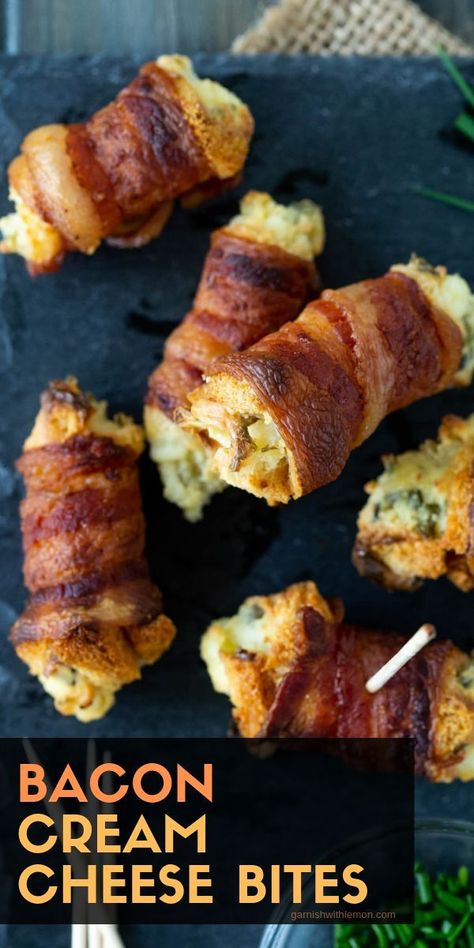 Everyone LOVES bacon! Gooey and crunchy, this Bacon Cream Cheese Bites recipe will steal the show at any party. Guaranteed. #appetizers #bacon #creamcheese #apps #partyfood Easy Bacon Appetizers, Cream Cheese Bites, Best Party Snacks, Buffet Halloween, Cheese Bites Recipe, Popular Appetizers, Bacon Appetizers, Easy Bacon, Cheese Bites