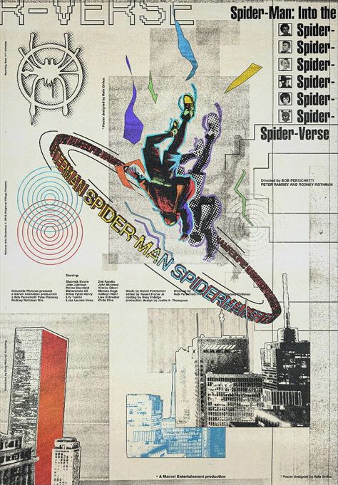 Spiderman Design Ideas, Fandom Posters, Messenger Wallpaper, Spiderman Poster, Digital Business Cards, Spiderman Spiderverse, Poster Magazine, Spider Man Into The Spider Verse, Into The Spider Verse