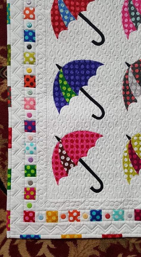 Umbrella Quilt, Bed Quilt Patterns, Quilt Runners, Girl Quilts Patterns, Bright Quilts, Quilt Borders, Quilted Table Runners Patterns, Spring Quilts, Kids Quilts