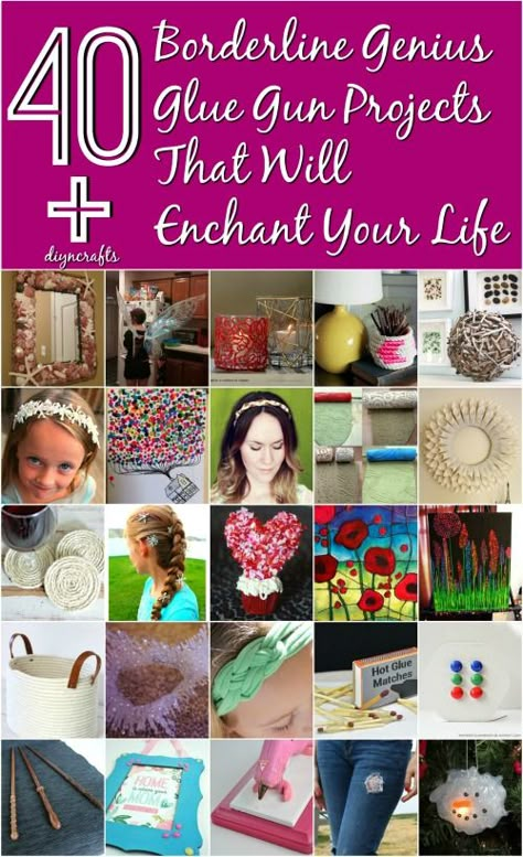 40 Borderline Genius Glue Gun Projects That Will Enchant Your Life {With Pictures} Crafts With Hot Glue, Hot Glue Art, Diy Glue, Glue Art, Cool Art Projects, Crafts To Make And Sell, Glue Crafts, Top 40, Crafty Projects