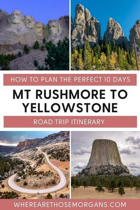 Yellowstone Road Trip Map, Road Trip To Mt Rushmore, Mount Rushmore To Yellowstone Road Trip, Mt Rushmore To Yellowstone Road Trip, Road Trip Out West Itinerary, My Rushmore Road Trip, Midwest Road Trip Map, Mid West Road Trip, Yellowstone Road Trip Itinerary