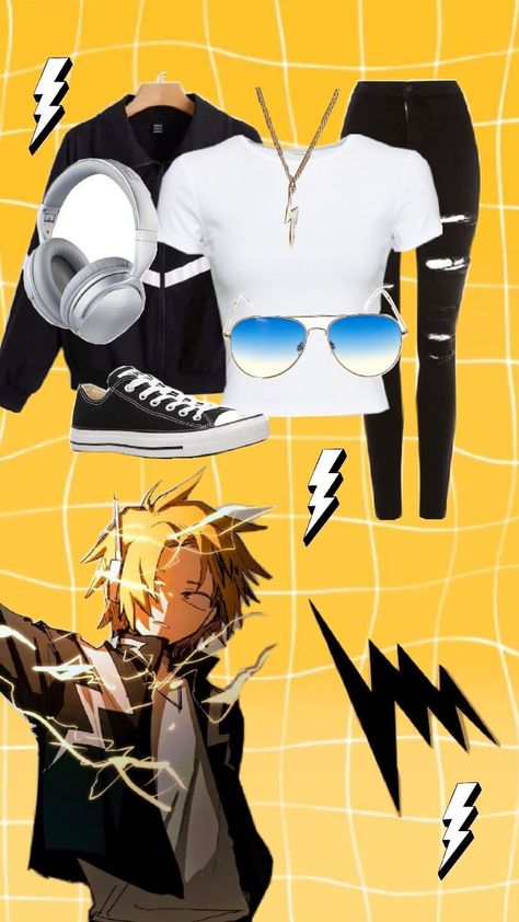 An outfit inspired by Denki's Hero costume Outfit Inspired, Hero Costumes, Outfit Inspo