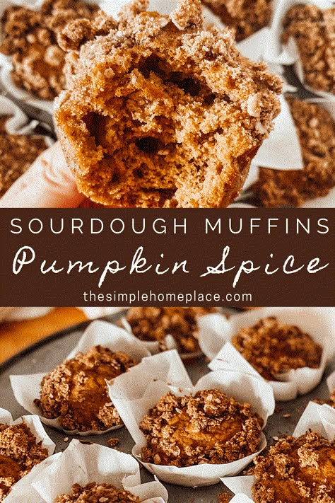 Sourdough Discard Pumpkin, Sourdough Muffins, Recipe Using Sourdough Starter, Sourdough Starter Discard Recipe, Pumpkin Muffin Recipes, Homemade Sourdough Bread, Spice Muffins, Pumpkin Spice Muffins, Sourdough Starter Recipe