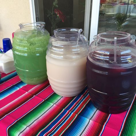 Aguas Frescas Farmers Market Booth, Seasoned Rice Recipes, Mexican Theme, Juice Box, Agua Fresca, Seasoned Rice, Juice Boxes, Mexican Wedding, Shoes Outfit