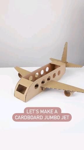 Cardboard Airplane, Diy Cardboard Toys, Cardboard Crafts Kids, Diy Rocket, Kids Activities At Home, Diy Recycled Projects, Airplane Crafts, Airplane Birthday Party, Cardboard Box Crafts