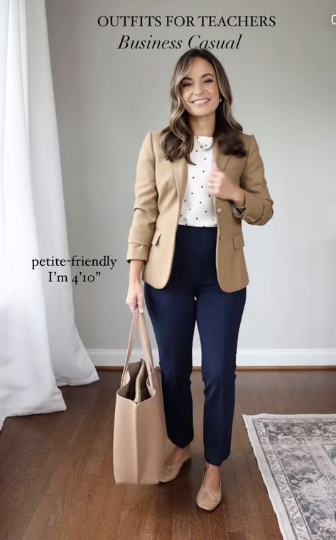 Blouses For Work Office Wear, Green Pants Outfit Formal, Work Outfits Women Formal, Narrow Shoulders Outfit, Assistant Principal Outfits Women, Tan Blazer Outfits Women Office Wear, Smart Casual Outfit Ideas For Women, Smart Casual Attire Women, Casual Formal Outfits Women