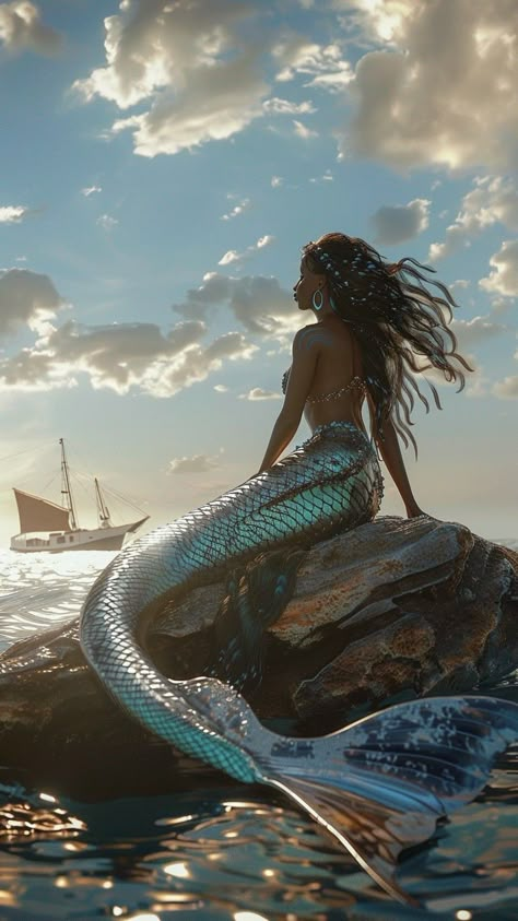 Ocean Creatures Art, Realistic Mermaid, Black Siren, Folklore Mythology, Mermaid Photography, Mermaid Man, Fantasy Mermaids, Magical Beings, Real Mermaids