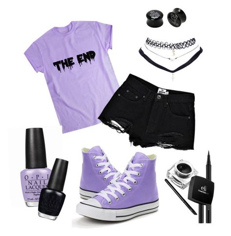 Egirl Outfits Purple, Cute Outfits Pastel, Cute Emo Outfits, Pastel Goth Outfits, Teenage Outfits, Pastel Goth Fashion, Pastel Fashion, Purple Outfits, Grunge Style