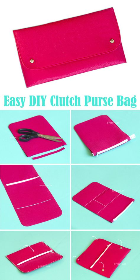 Easy DIY Clutch Purse Bag Diy Small Bag, Clutch Purse Tutorial, Clutch Purse Pattern, Diy Clutch Purse, Diy Clutch Bag, Christmas Countdown Diy, Yellow Clutch, Diy Clutch, Diy Bag Designs