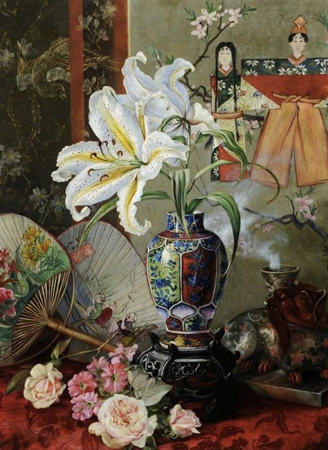 Organic Mechanic, Marianne North, Intermediate Colors, Flowers In Art, Japanese Vase, Collage Art Projects, 30 August, Digital Museum, Flowers In A Vase