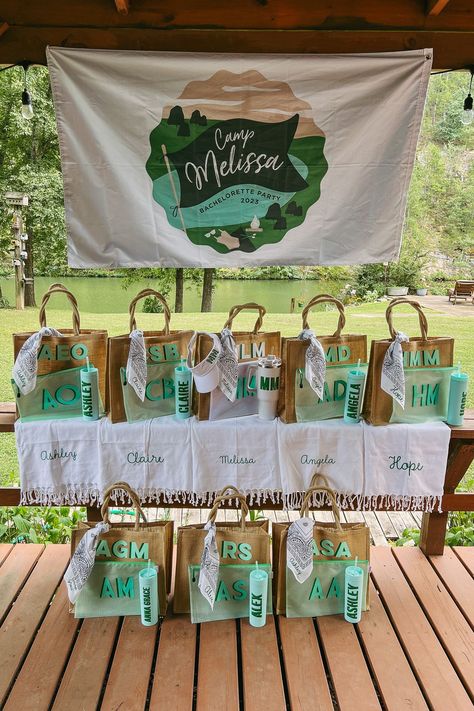 Bachelorette Party Mountain Theme, Adventure Theme Bachelorette Party, Arkansas Bachelorette Party, Camp Theme Bachelorette Gifts, Bachelorette Party Favors Camping, Glamping Bridal Shower Theme, Camp Bachelorette Backdrop, Camp Inspired Bachelorette, Glamping Bachelorette Party Decorations