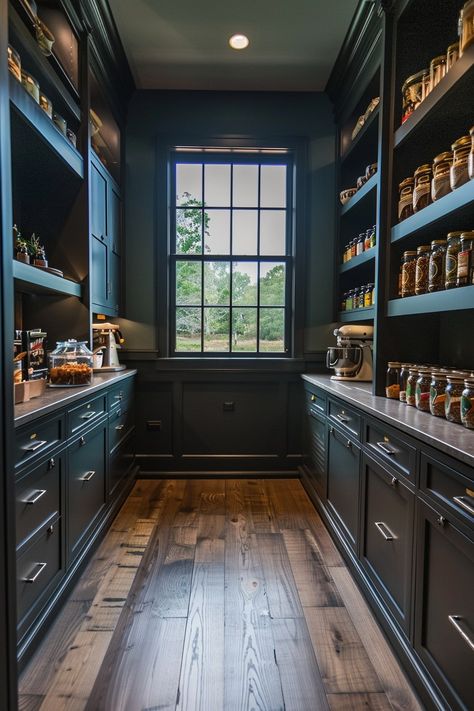 Should You Include a Pantry Window In Your Home? Butlers Pantry Ideas Layout, Pantry Window, Scullery Ideas, Butlers Pantry Ideas, Coffee Station Ideas, Pantry Layout, Pantry Decor, Farmhouse Pantry, Pantry Room