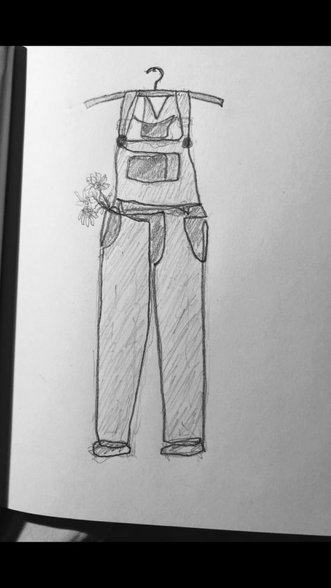 Overalls sketch Overall Tattoo, Overalls Outfit Drawing Reference, Overall Drawing, Overalls Tattoo, Overalls Sketch, How To Draw Overalls, Overalls Illustration, Overalls Drawing, Oversized Overalls